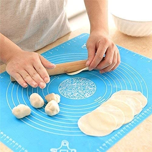 RIVUGJA Silicon Fondant Rolling Mat Large Baking Sheet Stretchable 48 x 38 cm Pack of 1 MultiColor