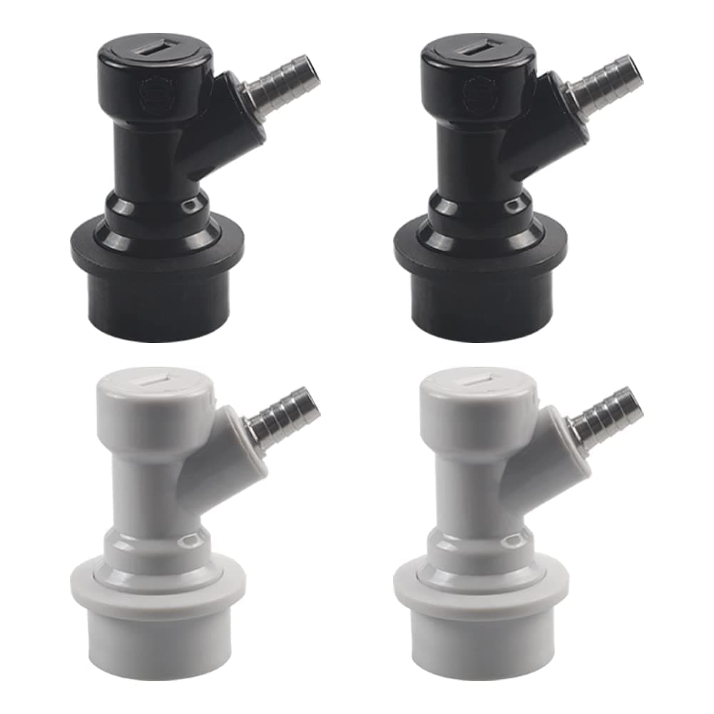 PERA 2 Pair Ball Lock keg couplers Barb GasLiquid Beer Quick Disconnects Sets Black for Liquid2 PCS Gray for Gas