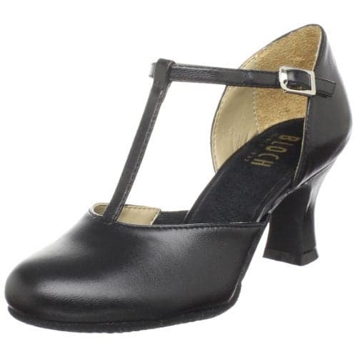 Bloch womens Splitflex T-strap Character dance shoes, Black, 7 US