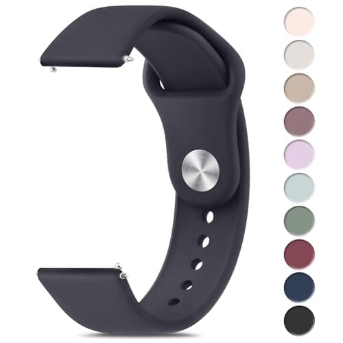 Tobfit Straps for Amazfit Bip/Bip 3/Bip 3 Pro/Bip/Bip U/Bip U Pro Watch Strap, 20mm Silicone Breathable Replacement Strap for Amazfit GTR 42mm/ GTS 2 Mini/2/2e/3/4/4 Mini - Midnight Blue