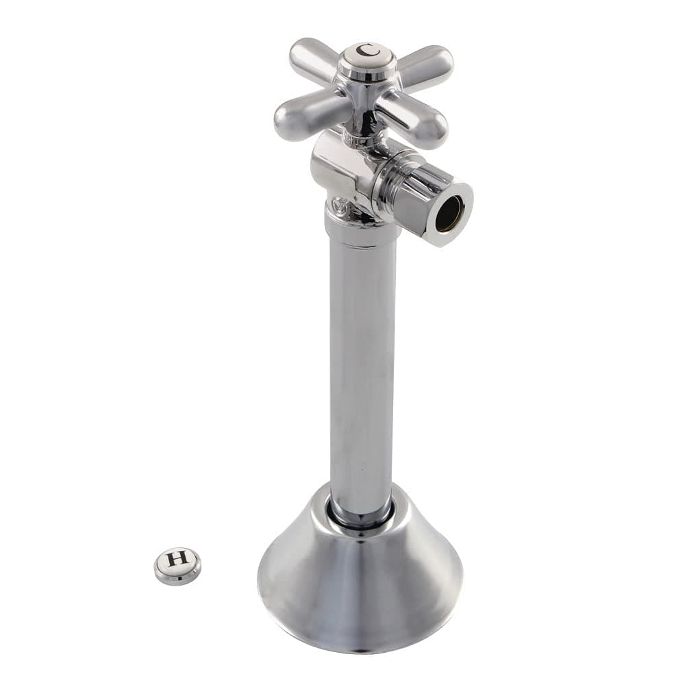 Kingston Brass CC83201X 12 Sweat x 38 OD Comp Angle ShutOff Valve with 5 Extension Polished Chrome