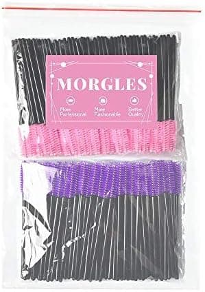200pcs Mascara Wands MORGLES Eyelash Spoolies Disposable Lash Brushes Eyebrow Brush Makeup KitPinkPurple