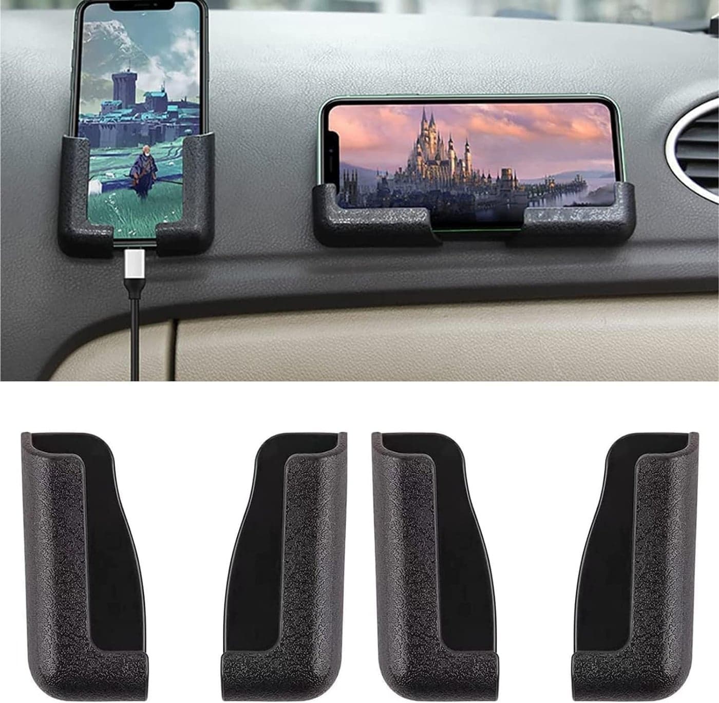 KRySt Car Mobile Holder for Dashboard | Self-Adhesive Car Phone Bracket Holder | Adjustable Stand for Car, Back Seat, Wall, Office & Home Use | Universal Hands-Free Mobile Stand