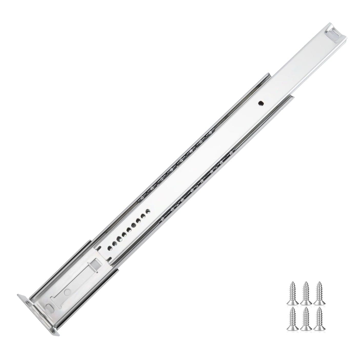 LONTAN 1 Pcs Center Mount Drawer Slides Bottom Mount for Cabinet and Dresser 14 Inch Heavy Duty Drawer Rails 974 Extension Glide Track