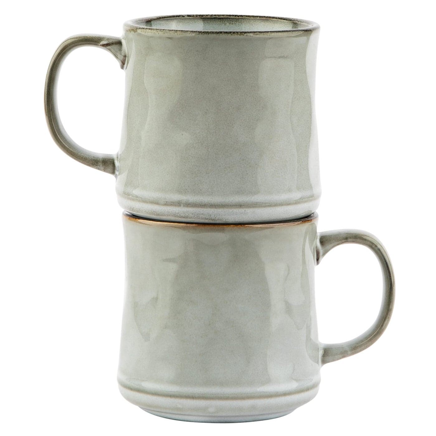 KooK Glazed Coffee Mugs Ceramic Microwave Dishwasher Safe 13 oz JavaSlate Circled Set of 2