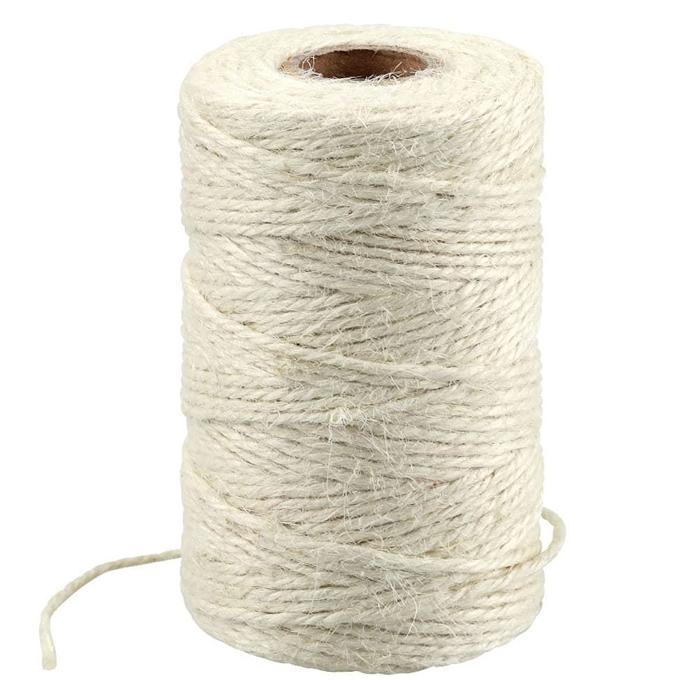 KINGLAKE Natural Jute Twine 328 Feet Arts Crafts Christmas Durable Packing String Beige