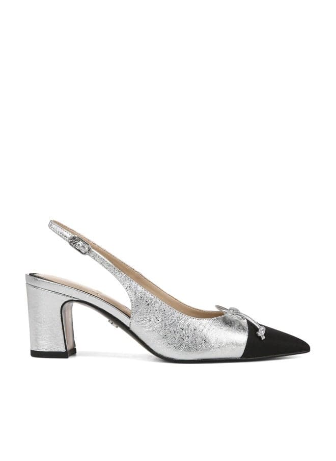 Sam Edelman Women's Willette Pump Soft Silver/Black 7 Medium