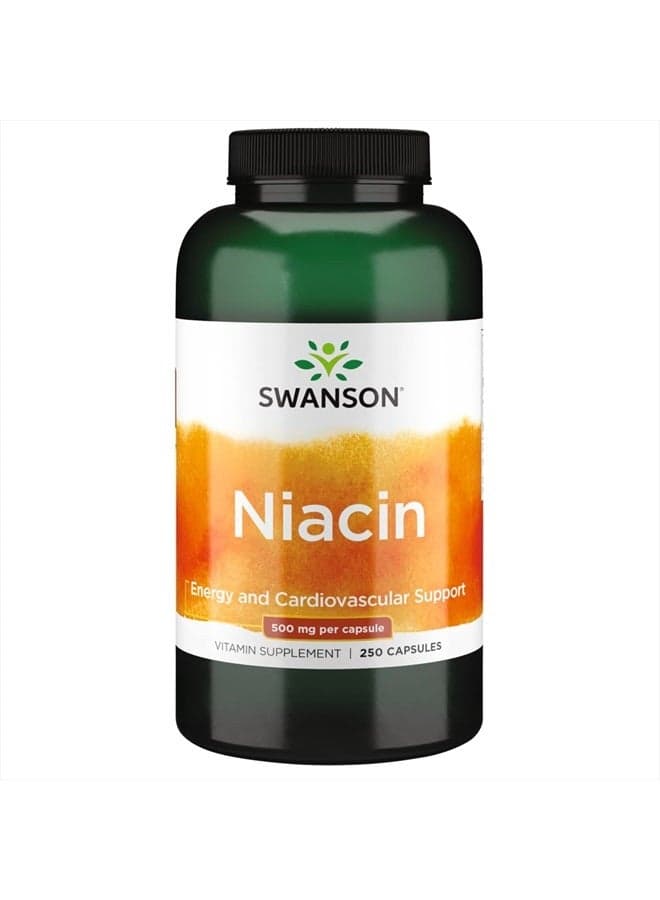 Niacin (B3) Cardio Health Support Carbohydrate Metabolism 500 Milligrams 250 Capsules