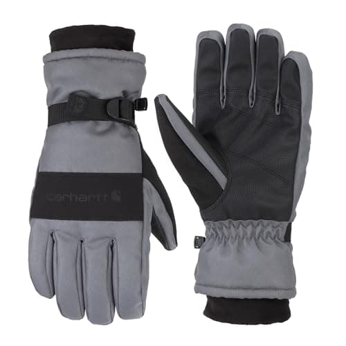 Carhartt Men's Waterproof Insulated Knit Cuff Glove, Dark Grey Black, Medium
