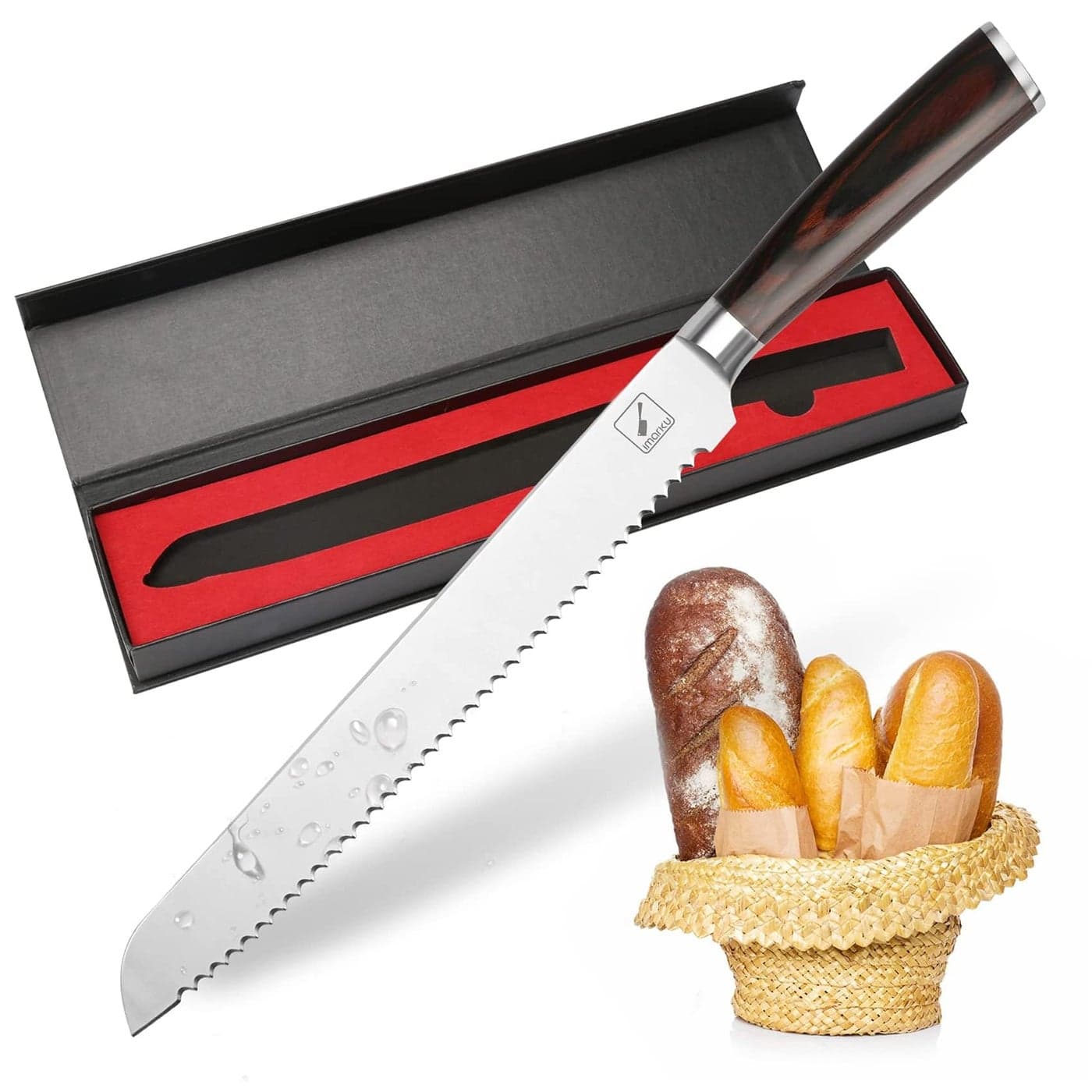 imarku Bread Knife, German High Carbon Stainless Steel Professional Grade Bread Slicing Knife, 10-Inch Serrated Edge Cake Knife, Bread Cutter for Homemade Crusty Bread, Valentines Day Gifts
