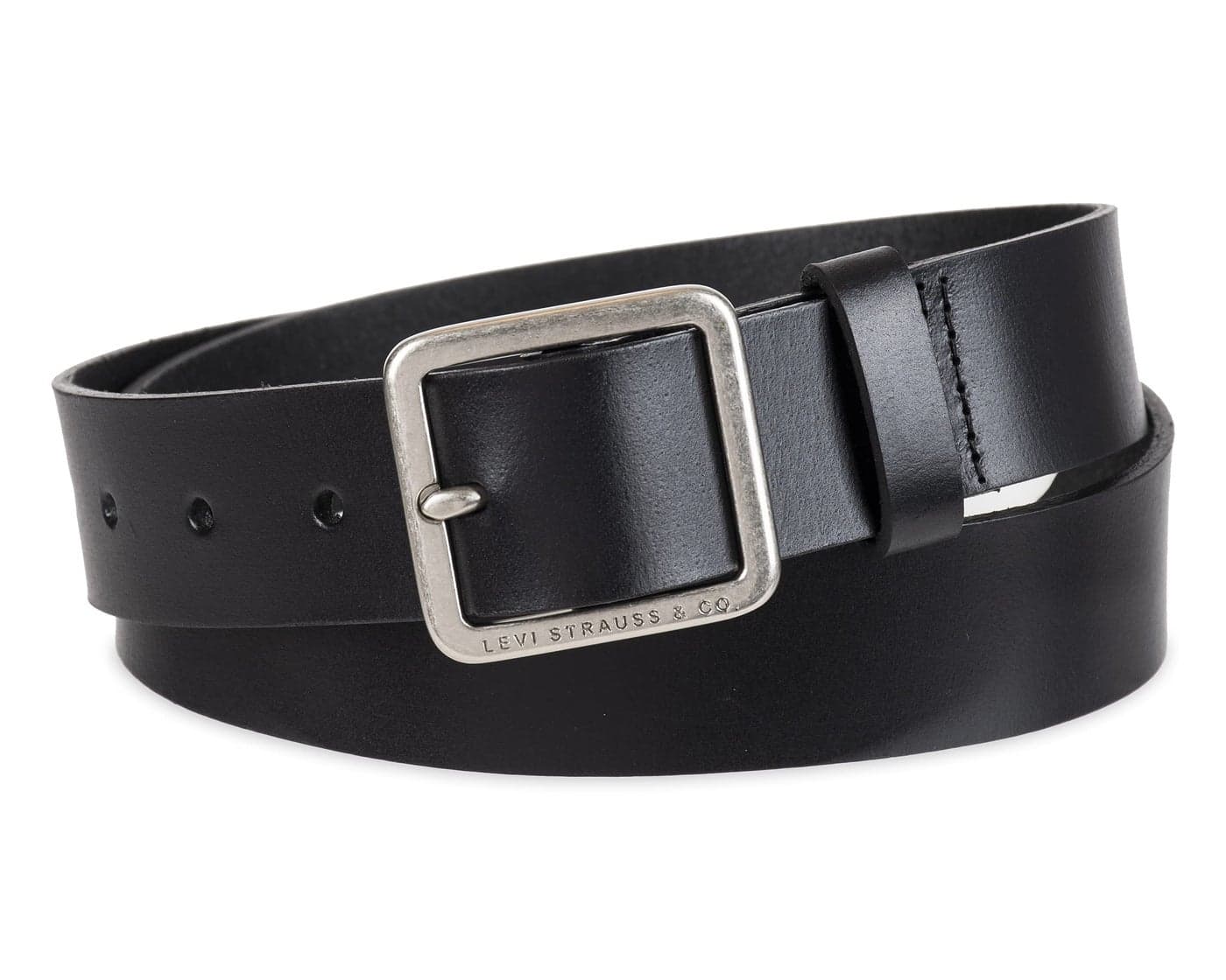 Levi's Women's Casual Leather Square Buckle – Stylish Jeans & Dress Belt (Regular & Plus Sizes), Black Elevated, Medium