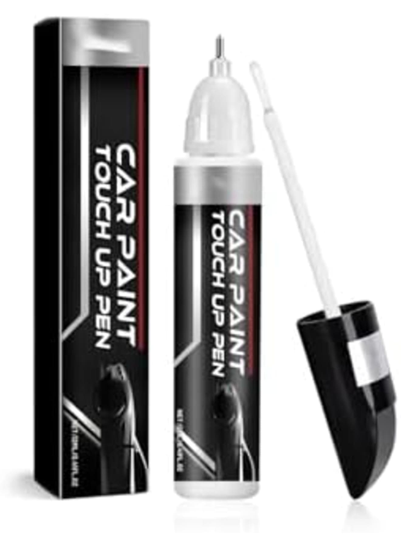 Car Touch Up Paint Pen - Exact Color Match Scratch Repair Kit for Cars, Motorcycles u0026 More - Quick Drying, UV Resistant u0026 Waterproof - Easy to Use 2-in-1 Brush u0026 Nib Design (White,12ml)