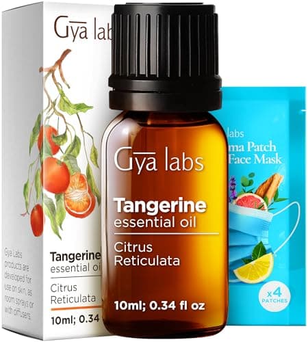 Gya Labs Tangerine Essential Oil 034 Fl Oz for Hair Skin Diffuser Aromatherapy DIY Candle Making Scent