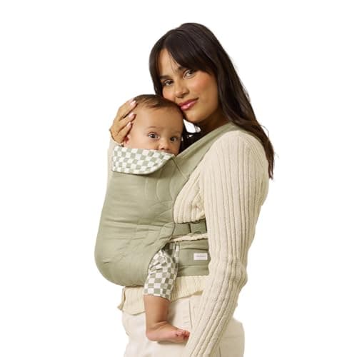 Solly Baby Soft Buckle Carrier Buttery Soft Baby Carrier Infant to Toddler 1045 Lbs Ergonomic Design Lightweight Breathable Linen Front Back Carry Baby Carrying Essential Sage Chequer