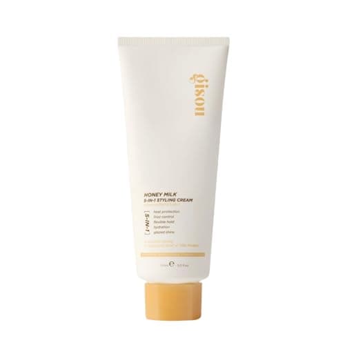 Gisou Honey Milk 5in1 Styling Cream Heat Protection Hydration Frizz Control Glazed Shine Flexible Hold with Mirsalehi Honey Hydrolyzed Milk Protein 50 fl oz