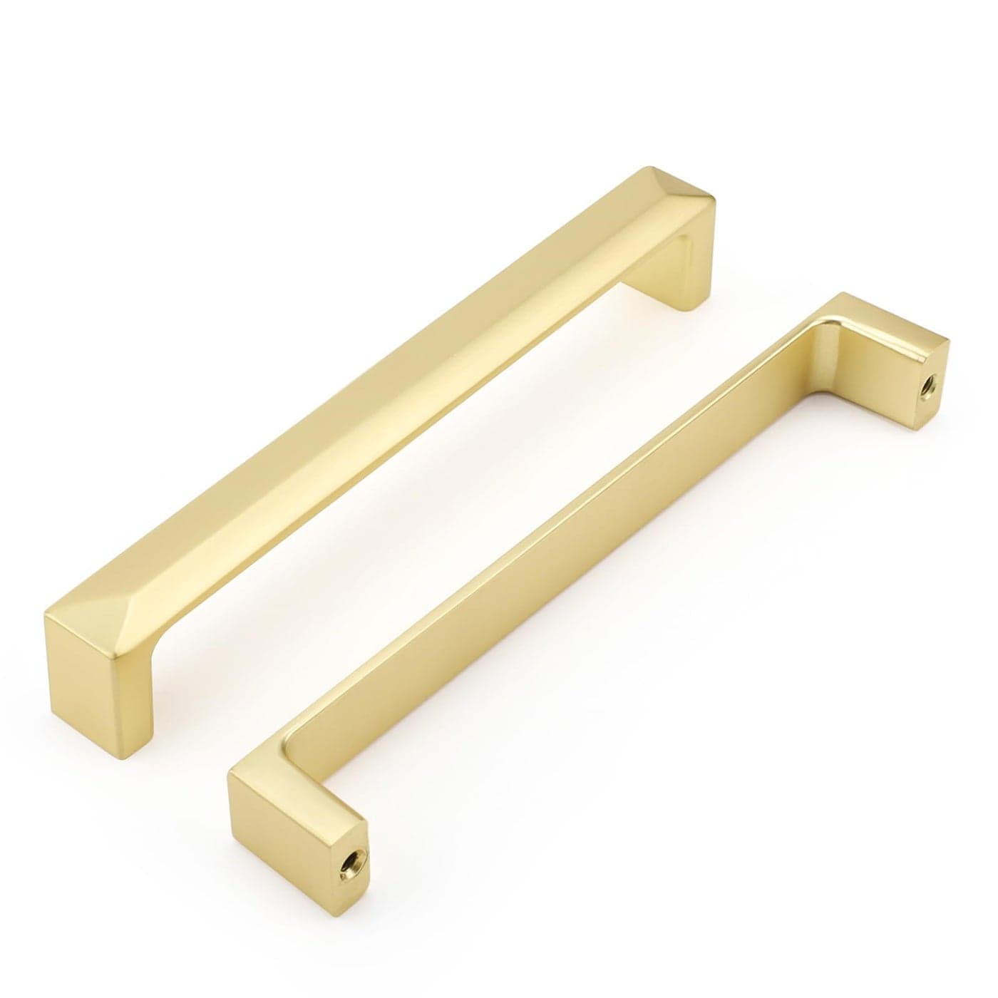 Haidms 2 Pack Gold Cabinet Handles 5116 Inch128mm Hole Center Soild Zinc Alloy Brushed Gold Cabinet Pulls Kitchen Drawer Pulls Cupboard Hardware for Kitchen