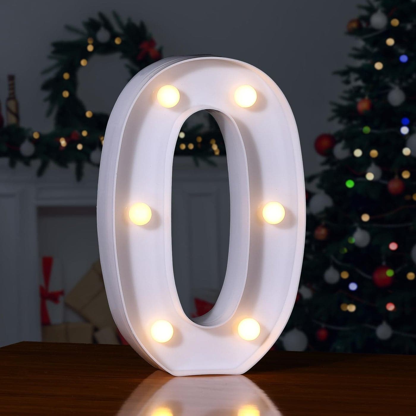 Foaky Decorative Led Marquee Light Up Number Marquee Light Up Number Sign for Night Light Wedding Birthday Party Christmas Home Bar Decoration Number0