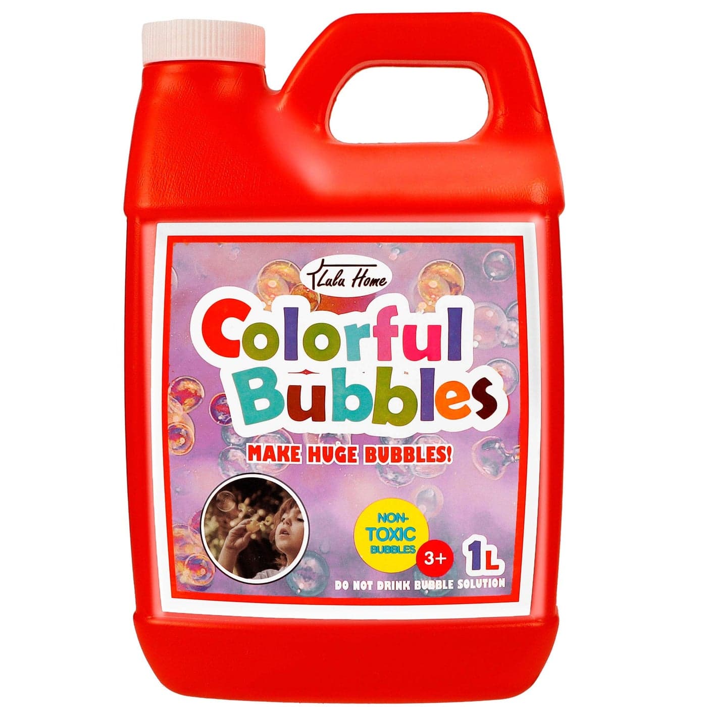 Lulu Home Concentrated Bubble Solution, 1 L/ 33.8 OZ Refill for Bubble Machines, Giant Wands, and Blowers - Up to 2.5 Gallons for Kids' Birthday Parties