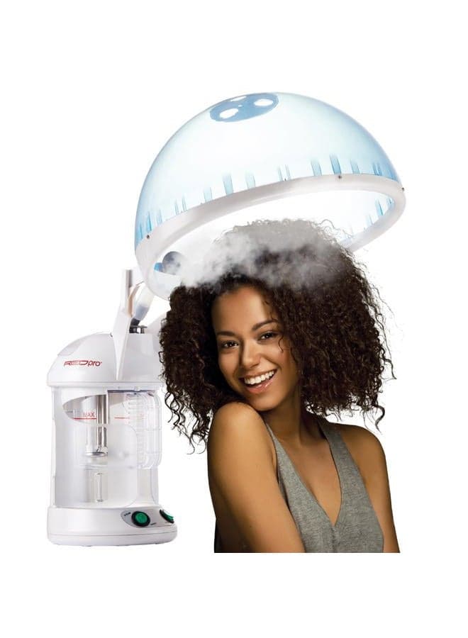 Red Pro Hair Therapy 2-in-1 Hair Steamer & Facial Steamer for Hydration Deep Cleaning, Designed for Personal Care at Home or Spa & Salon, Moisturize Hair 6x More Effectively