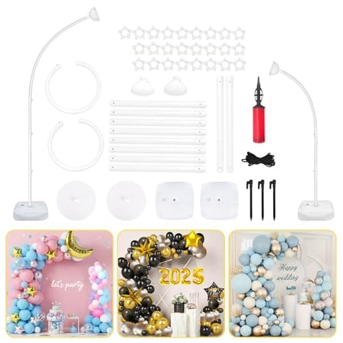 OurWarm 82FT 6FT Balloon Arch Stand Free Bending Top Balloon Arch Kit Half Arch Balloon Stand with Base for Floor Balloon Column Kit for Wedding Birthday Party Baby Shower Halloween Decorations