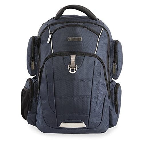 Perry Ellis 9Pocket Professional LaptopP350 Business Backpack Navy One Size