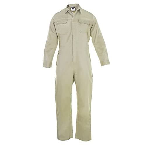 Flame Resistant FR Coverall - 88% C / 12% Nylon (Small, Khaki)