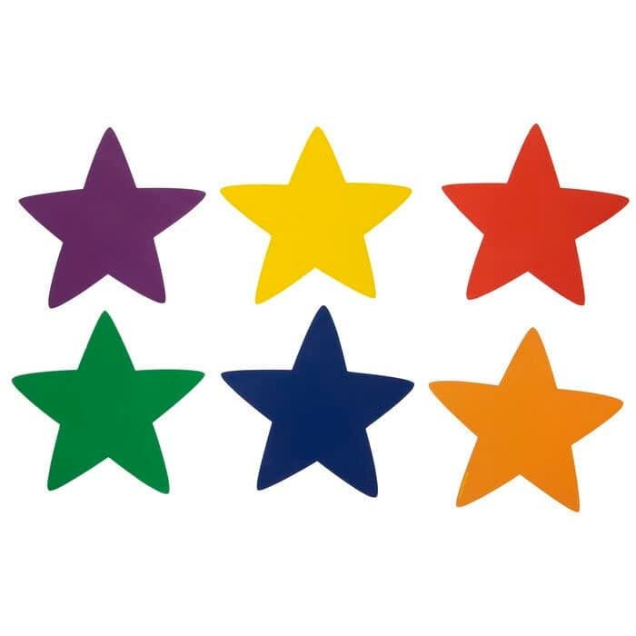 Star CutOuts Cardstock Bulletin Board Accent DIY Crafts Shapes 6 Colors 36 Count Large 6 Inches