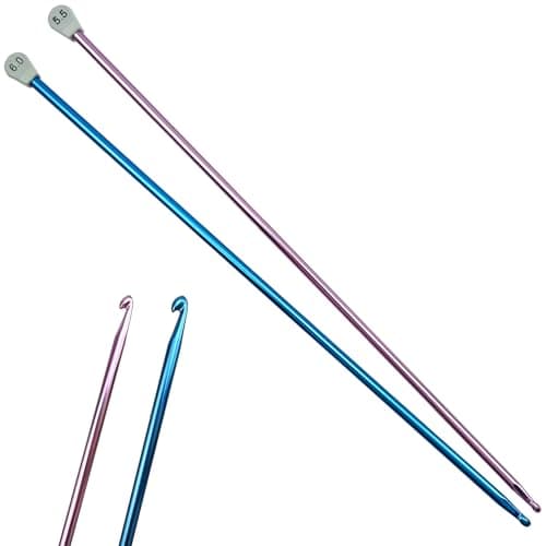 Hobekoee 2Pcs Tunisian Crochet Hook 55mm 6mmExtra Long Crochet Hook 138in Afghan Crochet Needles Aluminum Tunisian Crochet for BeginnerCrochetingKnitting Lovers