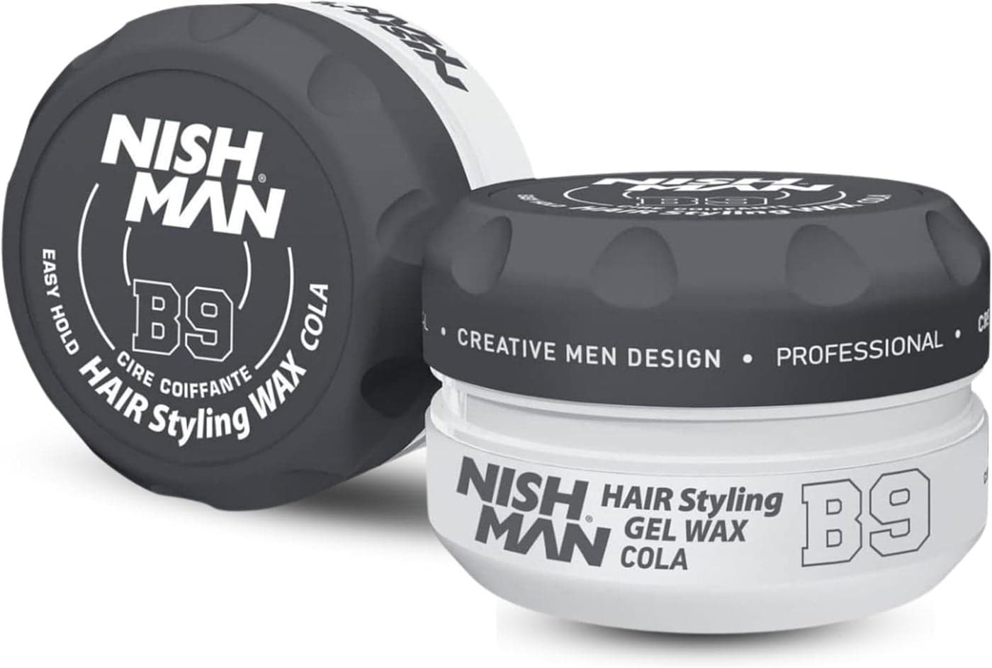 NISHMAN Aqua Gel Wax for Men B9 Cola 150g Cola Scent Natural Shine Look Ultra High Strong Hold LongLasting Control and Definition