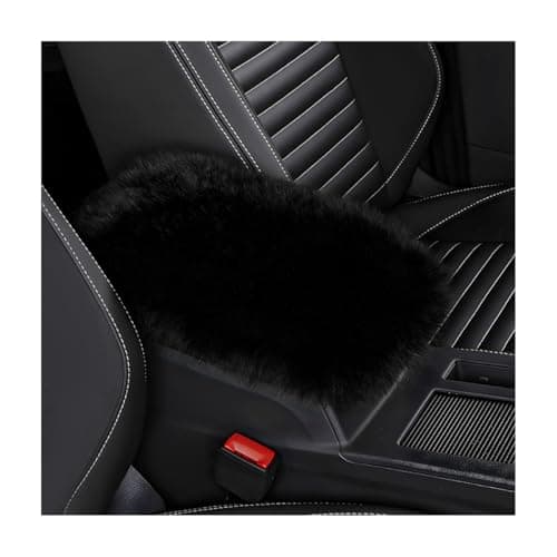 Wevdn Car Center Console Cover Pad Fluffy Middle Console Pad Armrest Seat Box Cover Universal Furry Arm Rest Decoration Protector for Car Truck SUV Interior Car Accessories Black