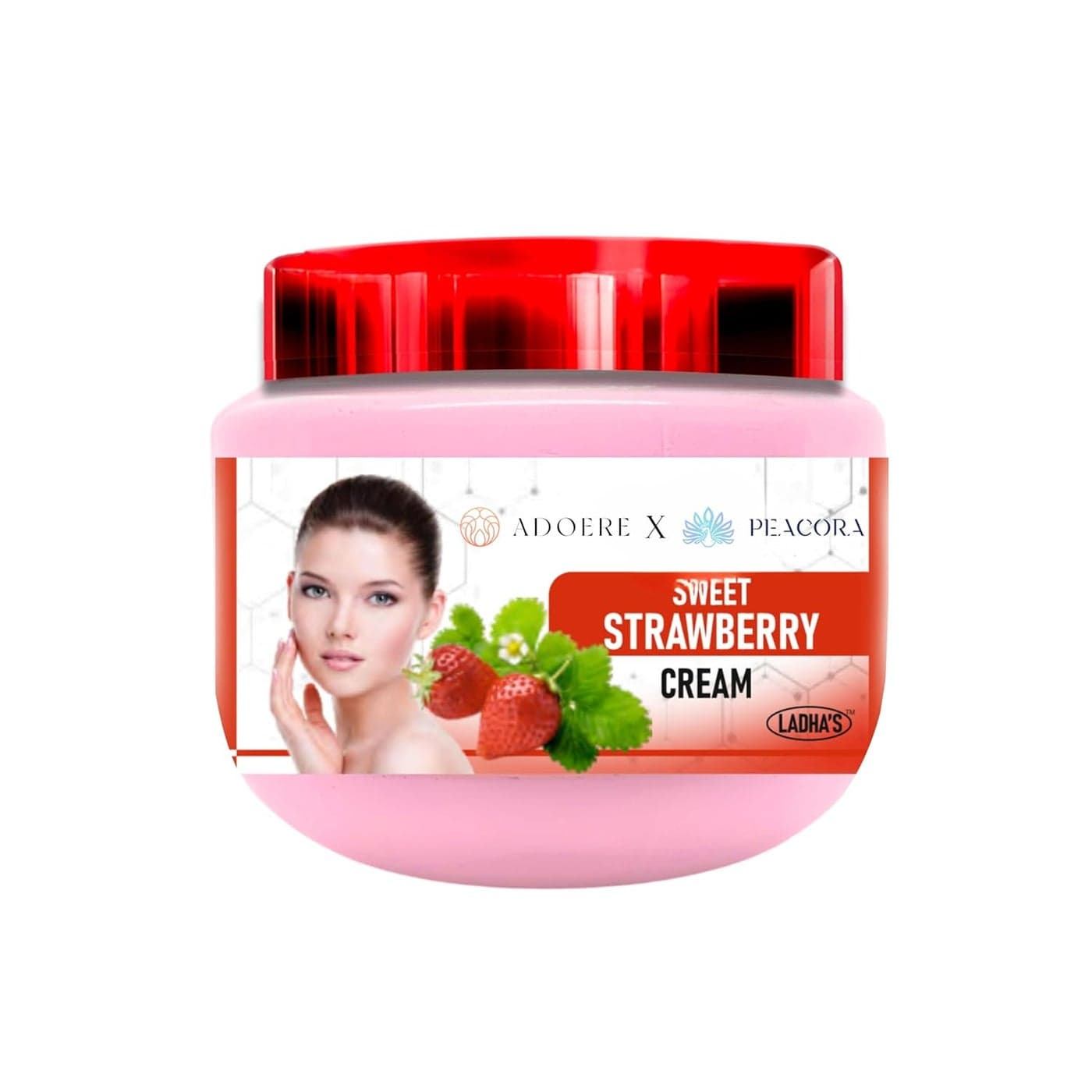 ADOERE Face Cream For Moisturizer For Nourishing Plumping Skin Infused with Hyaluronic Acid Anti Aging Wrinkle Cream for Men Women 360ml Strawberry
