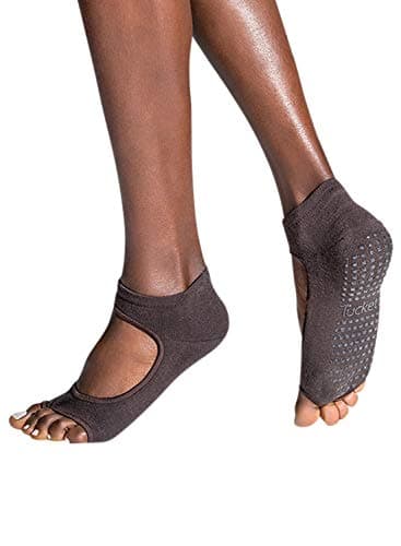 Tucketts Allegro Toeless Yoga Socks with Grips for Women, Non-Slip Pilates Grip Socks, S/M, 1 Pair, Nude 1
