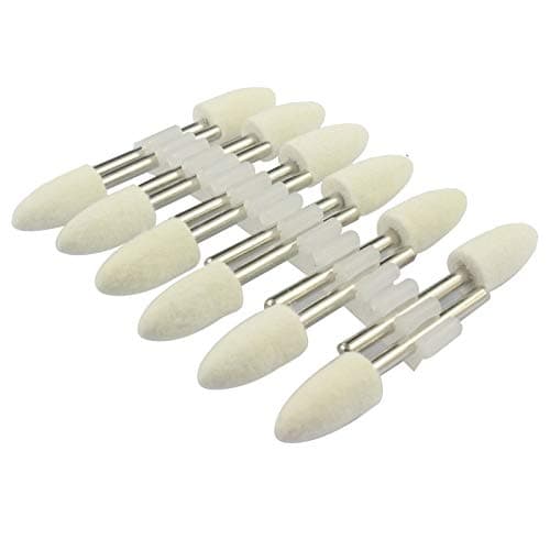 Luo ke 8mm Diameter Bullet Shape Polishing Buffing Wheels Wool Felt Mounted Mandrel Grinding Bits Grinder Head Rotary Tool Accessories Drill Tools Attachment - 1/8 Inch Shank
