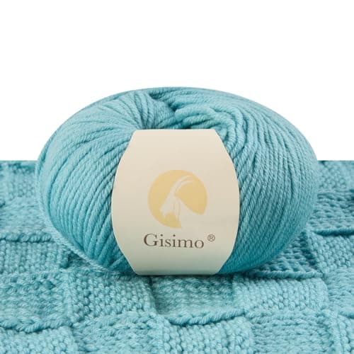 Gisimo 100 Merino Wool Yarn 6Ply Luxurious and Soft Yarn for Hand Knitting Crocheting 176 OZ50g 127 yds116 MetersAruba Sea 1 Ball