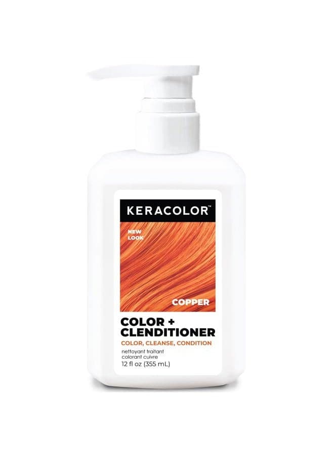 Keracolor Clenditioner COPPER Hair Dye - Semi Permanent Hair Color Depositing Conditioner, 12 Fl. Oz.