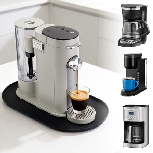 Silicone Coffee Mat with Raised Edges, 19 "×11",Bar Mat for Countertops,Coffee Bar Mat Compatible with Ninja Coffee Maker Black and Decker Coffee Maker Cuisinart Coffee Maker