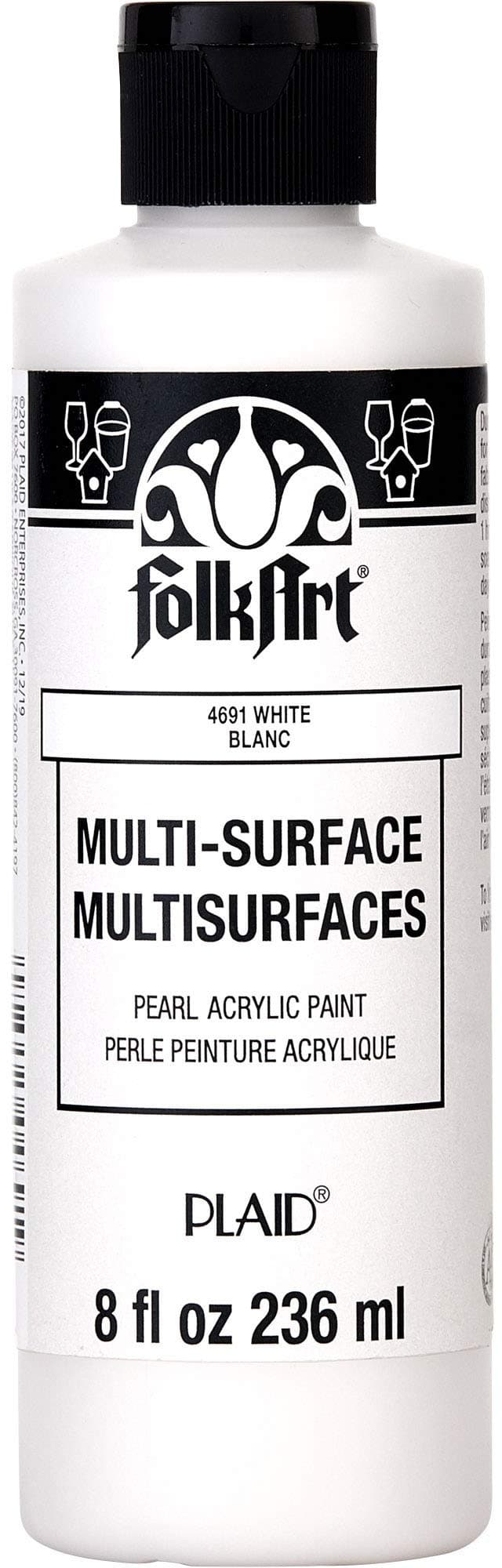 FolkArt MultiSurface Acrylic Craft Paint 8 oz Pearl White