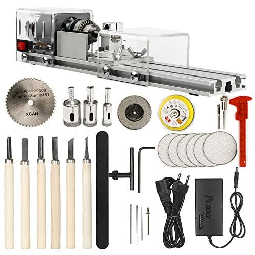 OPHIR Mini Wood Lathe Milling Machine DIY Working CNC Mini Lathe Tools 100W 24V