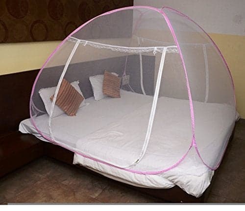 ROYALE HI DESIGN Mosquito Net - Foldable, King Size Double Bed with Saviours - (Blue)
