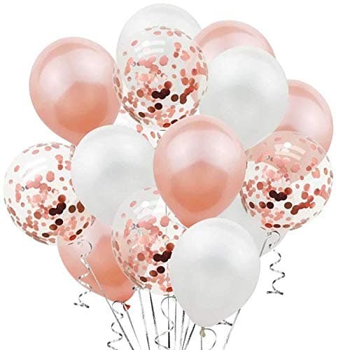 GRAND SHOP Balloon, Set Of 20, Rose Gold-white