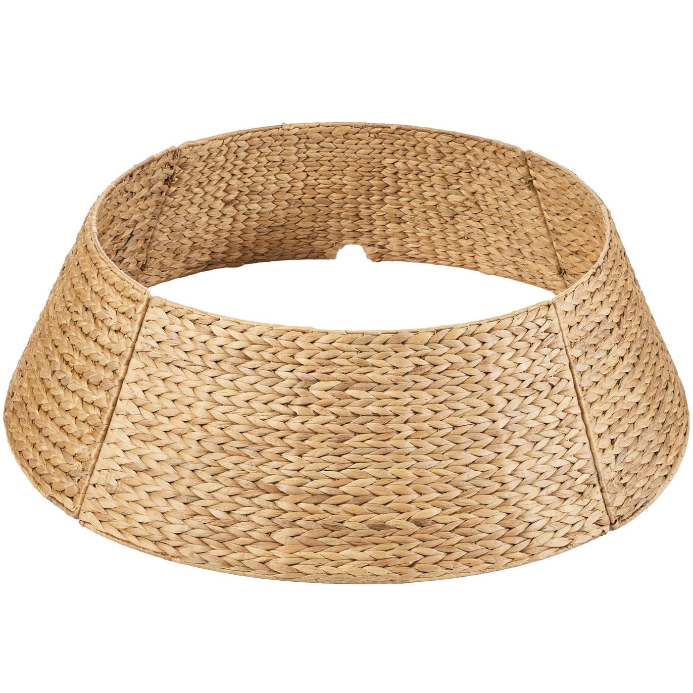 Best Choice Products 42in Christmas Tree Collar Woven Hyacinth 4Piece Holiday Rattan Tree Skirt Accessory for Home wCord CutOut Natural