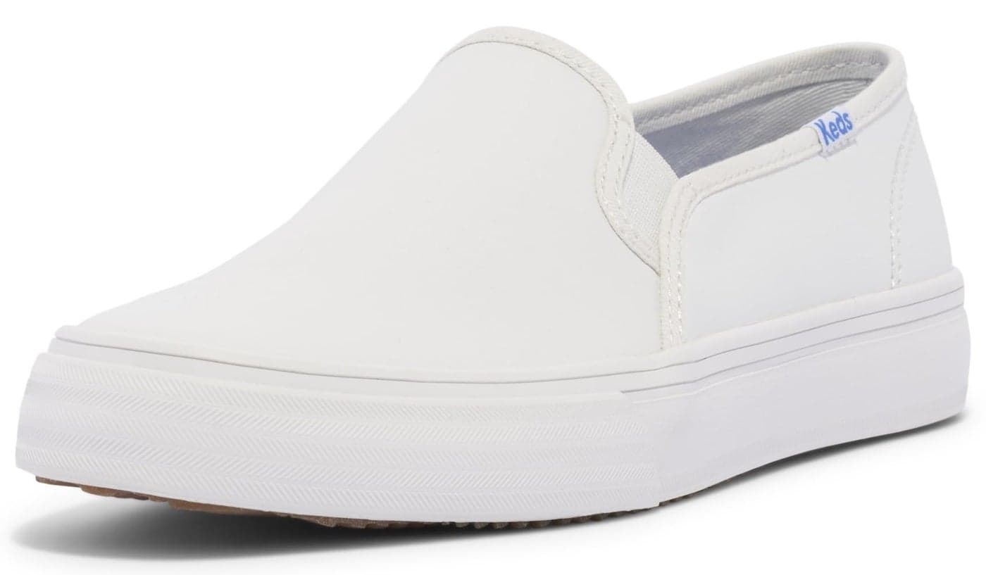 Keds Womens Double Decker Leather Slip On Sneakers