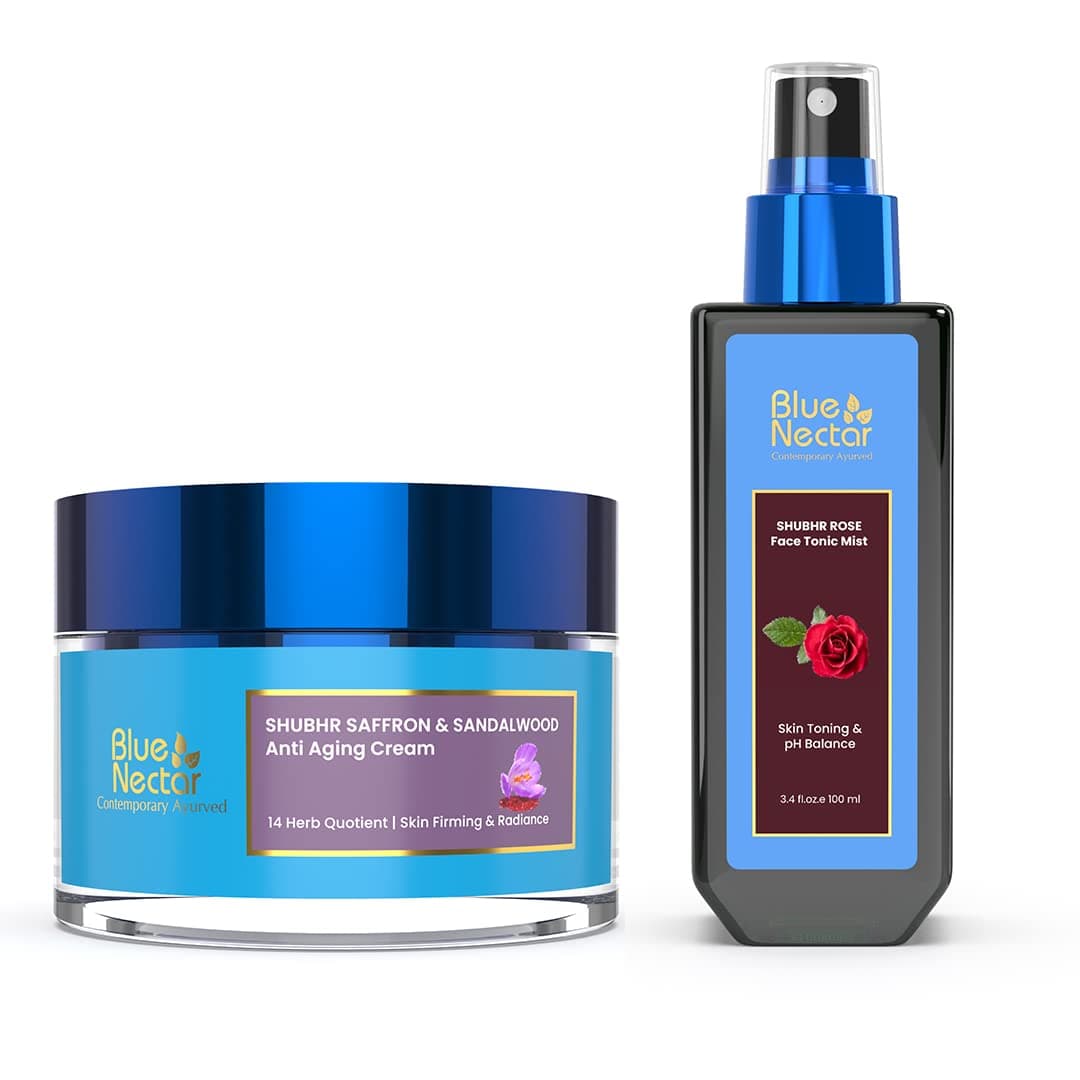 Blue Nectar Anti Aging Saffron Face Moisturiser for Women 17 Fl Oz Natural Rose Face Toner for Glowing Skin Pore Tightening338Fl Oz