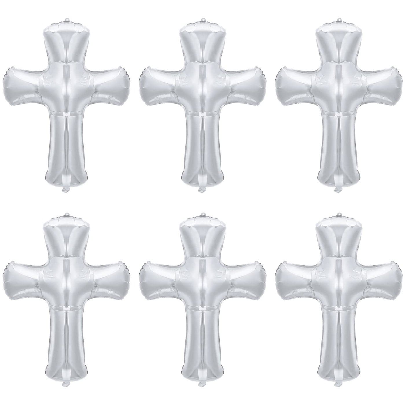 6 Pcs 34 Inch Cross Shape Balloon Jumbo Baptism Balloons Christmas Large Memorial Balloons Communion Christening Religious Foil Balloon Foil Party Balloon for Xmas Home Outdoor Decorations Gold