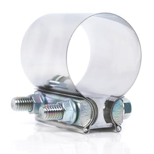 Elifecenter Universal 2 1/4 Inch Butt Joint Exhaust Clamp, 57mm/2.25" Stainless Steel Seal Clamp Sleeve Coupler
