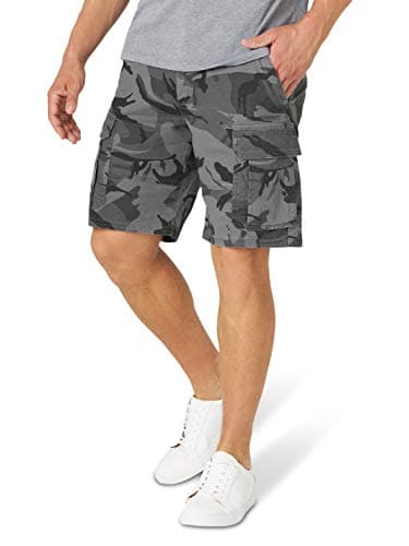 Wrangler Authentics Men's Classic Cargo Stretch Short, Anthracite Camo, 30