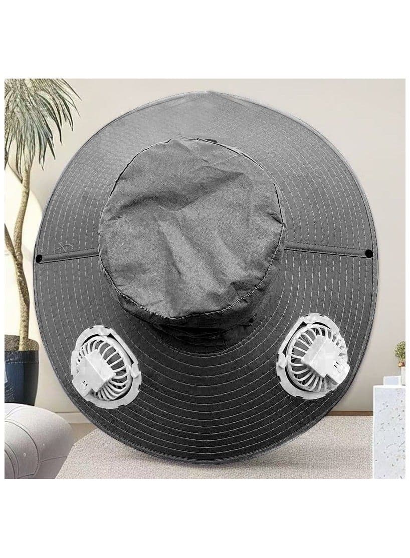 The new model upgraded fan cap has an extremely powerful wind force. It is a full-face sun protection cap with a brim
