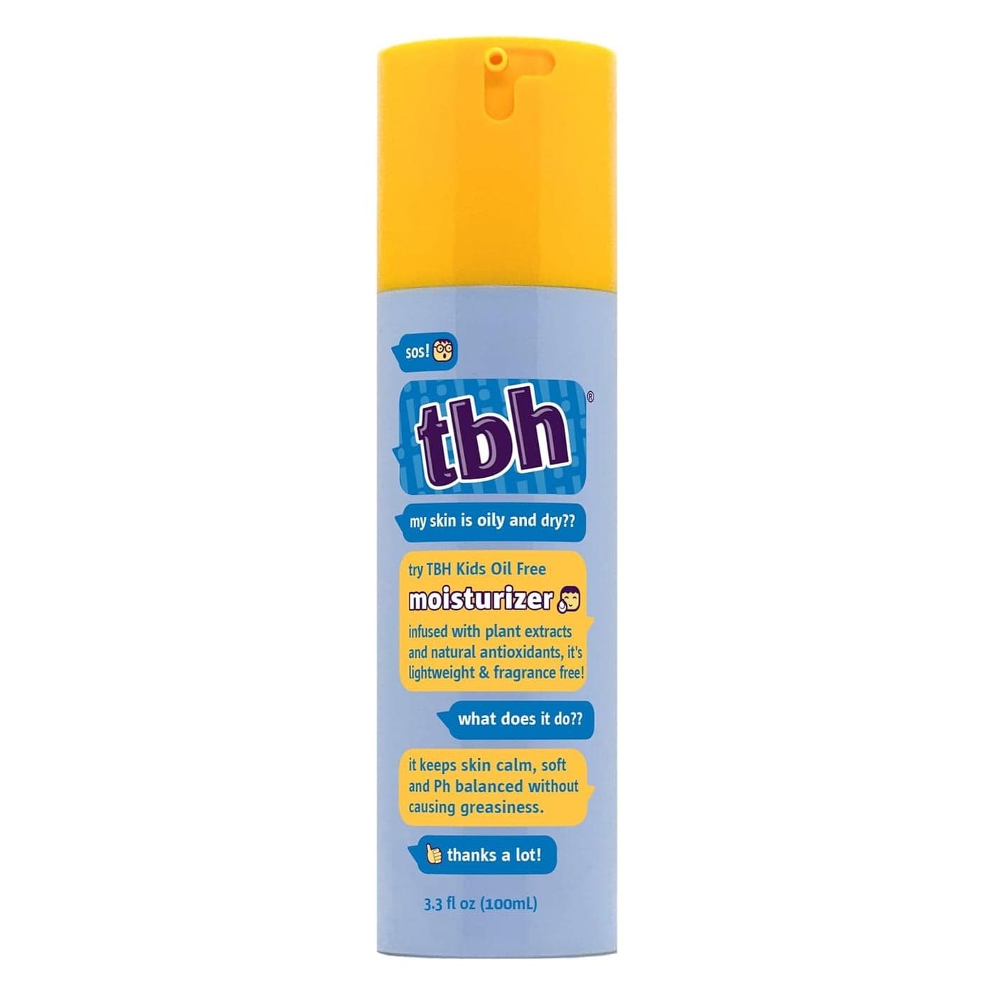 TBH Gentle Hydrating Face Moisturizer for Kids Tweens and Teens with Sensitive Dry Oily Skin Shine Free Face Moisturizer for Girls and Boys Sulfate Free Paraben Free Travel Friendly 33 Oz
