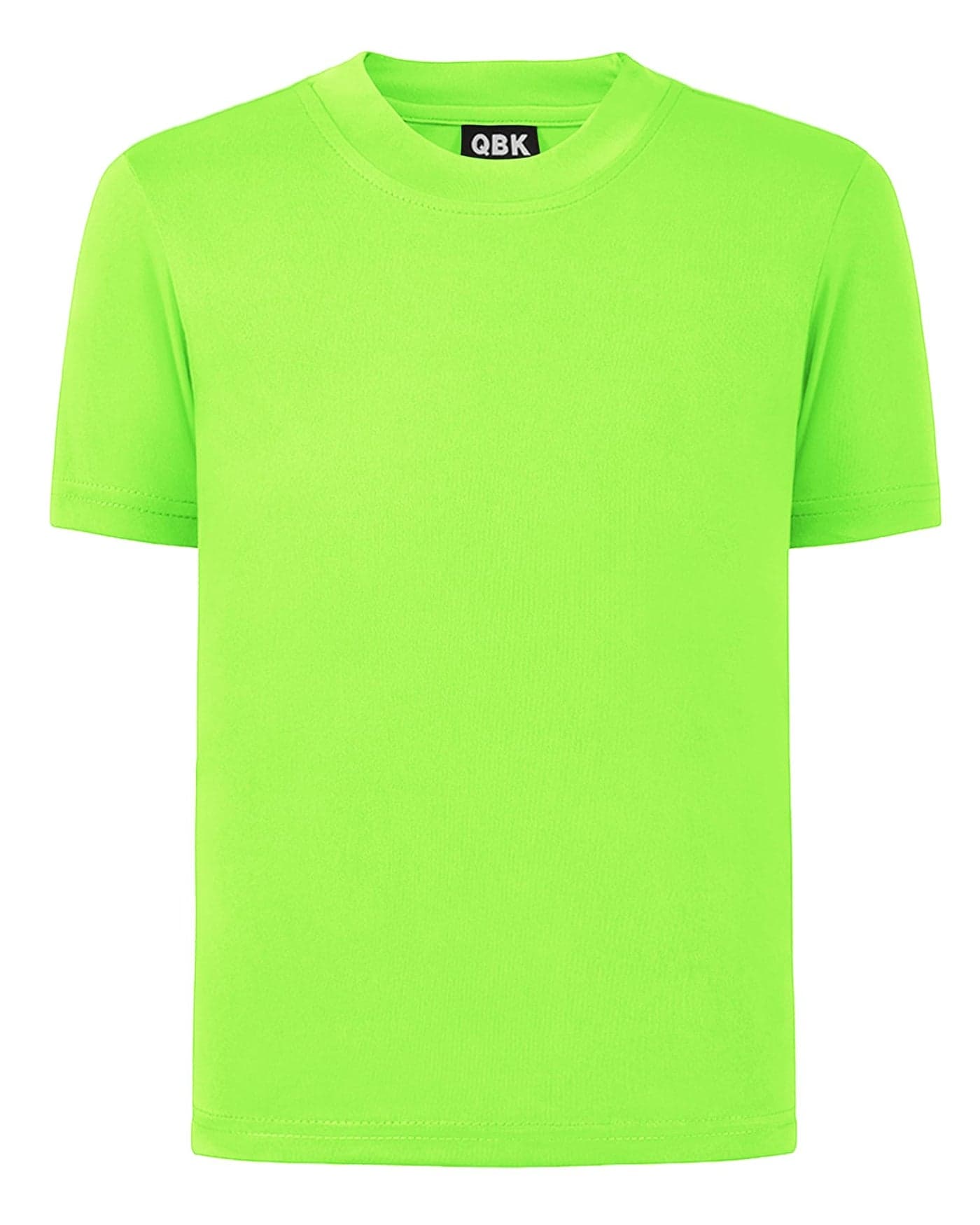 QBK 2T to Youth Neon Shirt Kids UPF 50+ Dry Fit Athletic Short Sleeve Rash Guard T Shirts for Boys Girls Sports Undershirt (Green L)
