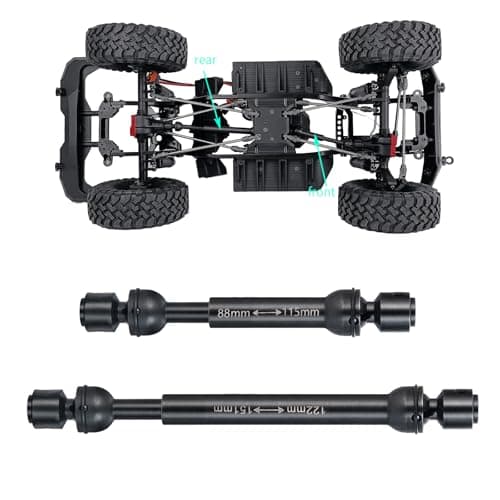 WEFEINO RC Drive Shaft Steel Front Rear Driveshaft 88115mm 122151mm for Axial SCX10 III AXI03027 Base Camp 110 RC Crawler Car Upgrade Part